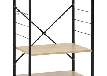 Szafka na mikrofalówkę czarno-dębowa 60x396x795 cm WM-288235