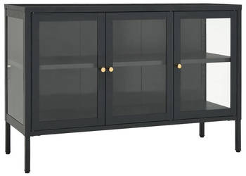 Szafka boczna antracytowa 105x35x70 cm stal i szkło WM-336069