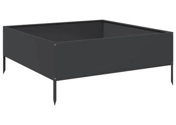 Podwyższona donica czarna 100x100x25 cm stal WM-851031