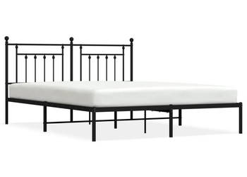 Łóżko Metalowe Czarne Rama Łóżka Ze Stelażem 183x213 cm WM-353542