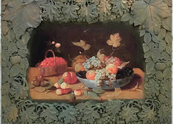 Obraz na desce martwa natura 5 - Kosz malin