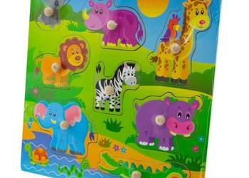 Drewniane puzzle 30x30 SAFARI 8 elementów