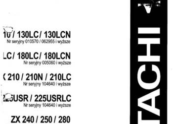 DTR Instrukcja obsługi HITACHI ZAXIS110 160LC  210LC 350LCN