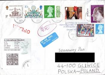 Kop. z koresp. filat. Anglia - Polska 2022.12