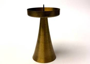 Mosiężny świecznik stożkowy Mid Century Modern Made in Western Germany Vint