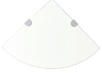 Półka narożna z chromowanymi wspornikami szkło 35x35 cm WM-243853