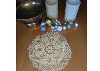 ręcznie robiona szydełkowa koronkowa serwetka rękodzieło cepelia