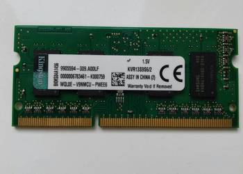 Kingston DDR3 2GB, PC3-10600, SODIMM, 1,5V, 1333MHz, laptopowy, KVR13S9S62,