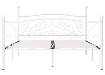 vidaXL Rama łóżka ze stelażem z listw, biała(SKU:284453)
