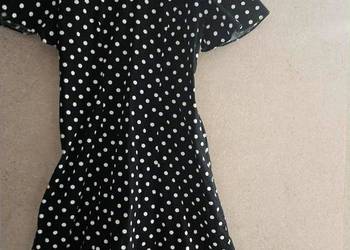 Sukienka damska czarna w białe kropki