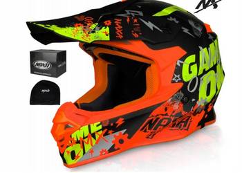 Kask motocyklowy cross enduro Naxa C9/P/ ROZ XL-pomarańczowo żółty