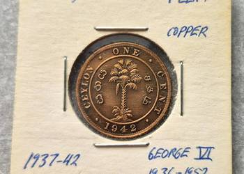 C19) CEJLON - 1 Cent - 1942 r.