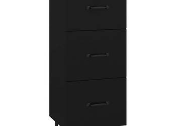 Szafka czarna 345x34x90 cm materiał drewnopochodny WM-812349