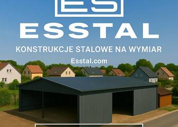 Garaż Blaszany GRAFITOWY | Hala na Maszyny | Konstrukcja   – ESSTAL-