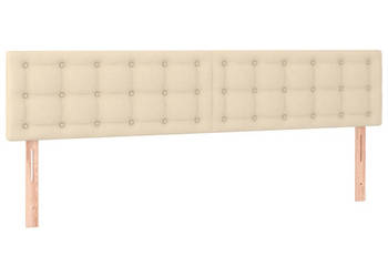 Zagłówki do łóżka 2 szt. kremowe 100x5x78/88 cm tkanina WM-346521