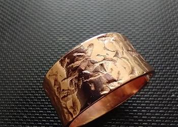 Kuta obrączka pierścionek czysta miedź metaloplastyka rękodzieło