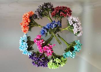 Zestaw Kaszka ryżyk ozdobny gałązki florystycznych kolory