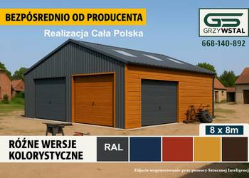Garaż blaszany Grafit + Złoty Dąb|Hala|Magazyn|Wiata|Grafit   – GRZYWSTAL