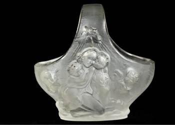 Szklany koszyk proj C. Schlevoghta, Ingrid lata 30, Czechosłowacja - Jablon