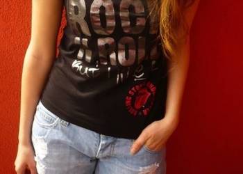 koszulka tshirt h&m 134 140 cm 8lat Rolling Stone usta język