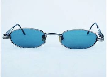 Okulary Vintage FOSSIL Owal Metal Frame Blue z lat 90-tych, czasy PRL