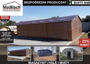 A30-DWUSPADOWY GARAŻ BLASZANY ZŁOTY DĄB |HALA |WIATA|PRODUCNET – Maj-Blach