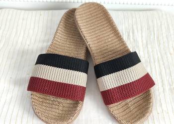 Klapki Esmara plecione espadryle paski 39 boho hippie retro beżowe