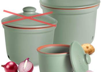 Römertopf zestaw 3 garnków – czosnek cebula i ziemniaki ceramiczne pudełko
