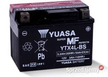 Akumulator motocyklowy YUASA YTX4L-BS AGM 3,2Ah 50A