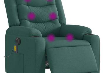 vidaXL Rozkładany fotel masujący, elektryczny, ciemnozielony(SKU:3310257)