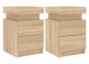 vidaXL Szafki nocne z LED, 2 szt., dąb sonoma(SKU:836754)