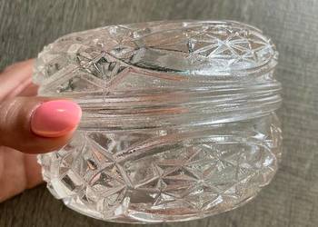 Nowe szklane miseczki pudełko 2w1 jak kryształ vintage Nowe szklane miseczki pudełko 2w1 jak kryształ vintage