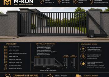 Brama przesuwna 4m palisada pionowa