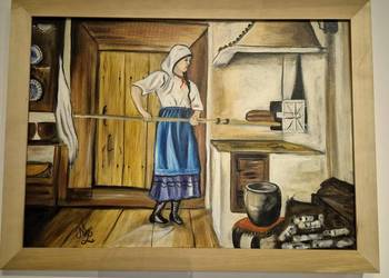 Kobieta piekąca chleb