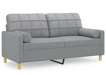 2-osobowa sofa z poduszkami jasnoszara 140 cm tkanina WM-3200782