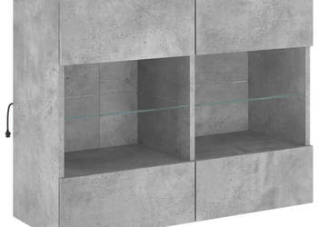 Ścienna szafka TV z LED szarość betonu 785x30x605 cm WM-837102