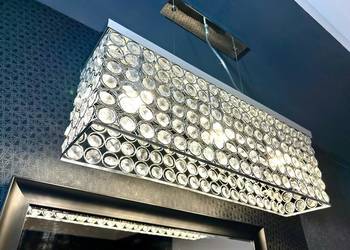 Lampa, kryształowy żyrandol diament 3 w stylu glamour, chrom/transparentny