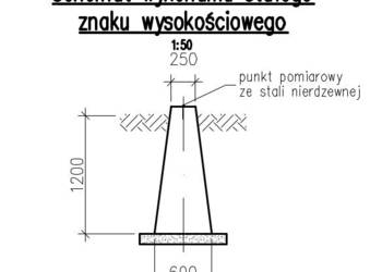 Stały znak wysokościowy- reper: 25/60/120 cm/500 kg