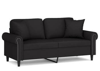 2-osobowa sofa z poduszkami czarna 140 cm aksamit WM-3200950