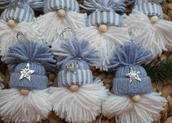 Zestaw ozdób choinkowych, bombka, święta, skrzaty, rękodzieło