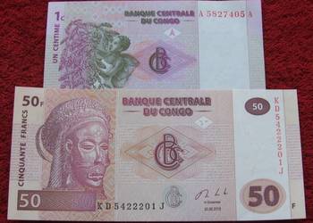 KONGO Kolekcjonerskie Banknoty Zestaw - 2 sztuki UNC