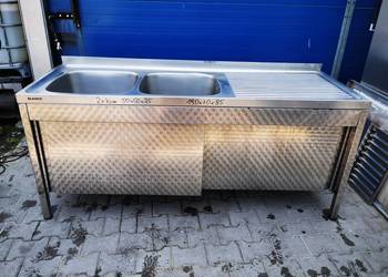 Zlew 2 komorowy drzwi suwane 190x70x85 kom 50x50x25