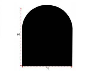 Szyba szkło POD kominek hartowane podstawa 80x70 CZARNY