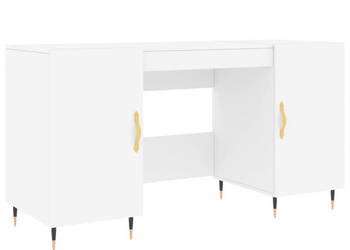 Biurko białe 140x50x75 cm materiał drewnopochodny WM-829524