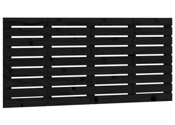 Wezgłowie łóżka czarne 146x3x63 cm lite drewno sosnowe WM-824737