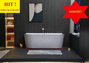 Wanna z hydromasażem EBX-802 B prostokątna 150cmx75cmx60cm DYSZE OBROTOWE,