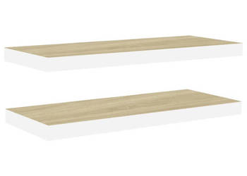 Półki ścienne 2 szt. dębowo-białe 60x235x38 cm MDF WM-326577