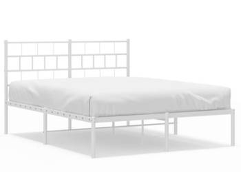 Łóżko Metalowe Białe Rama Łóżka Ze Stelażem Biała 120x190 cm WM-355705