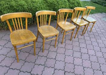Krzesła gięte 5 szt. vintage PRL art deco krzesło stylowe do renowacji