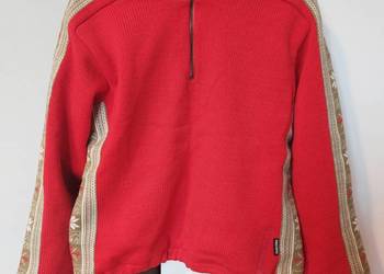 Rossignol sweter damski czerwony, alpejski wzór, M, golf zimowy